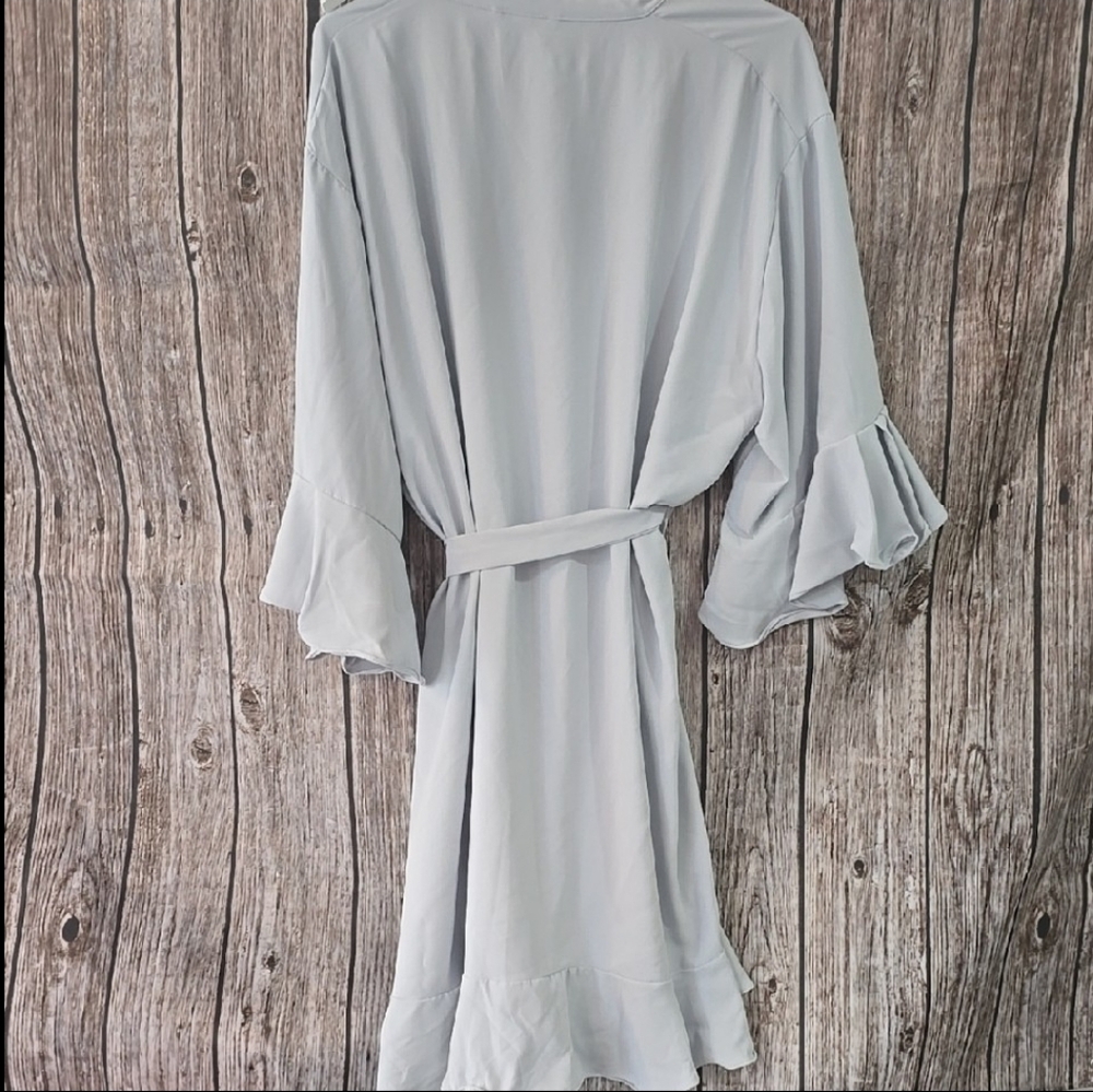 Light Gray Ruffle Sleeve Dress - Picture 3 of 5